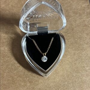 Swarovski Gold Necklace with Sparkling Crystal